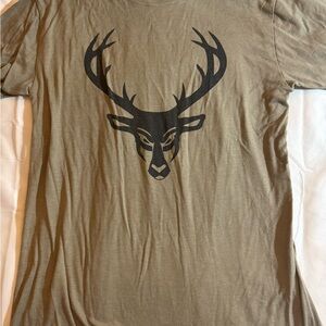 Men's Tan T-Shirt with Black Deer Graphic